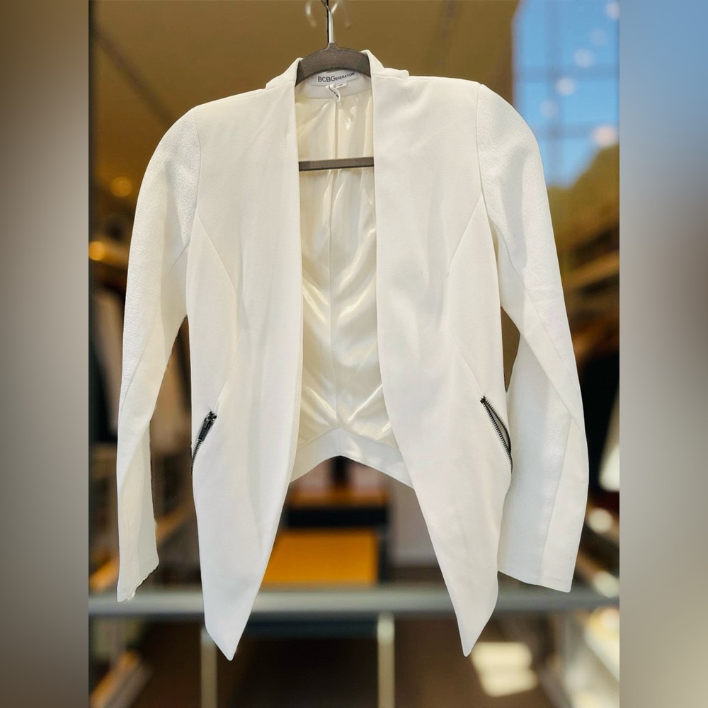 BCBGeneration Off-White Blazer with Black Accents